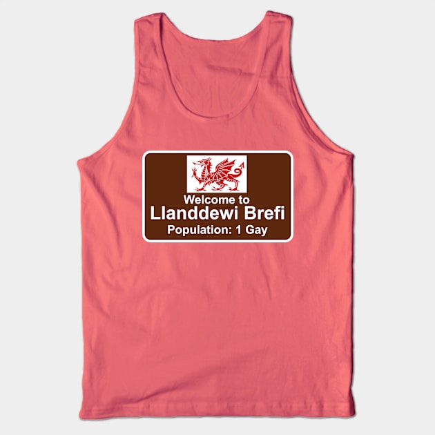 Welcome to Llanddewi Brefi - Population 1 Gay Tank Top by Meta Cortex